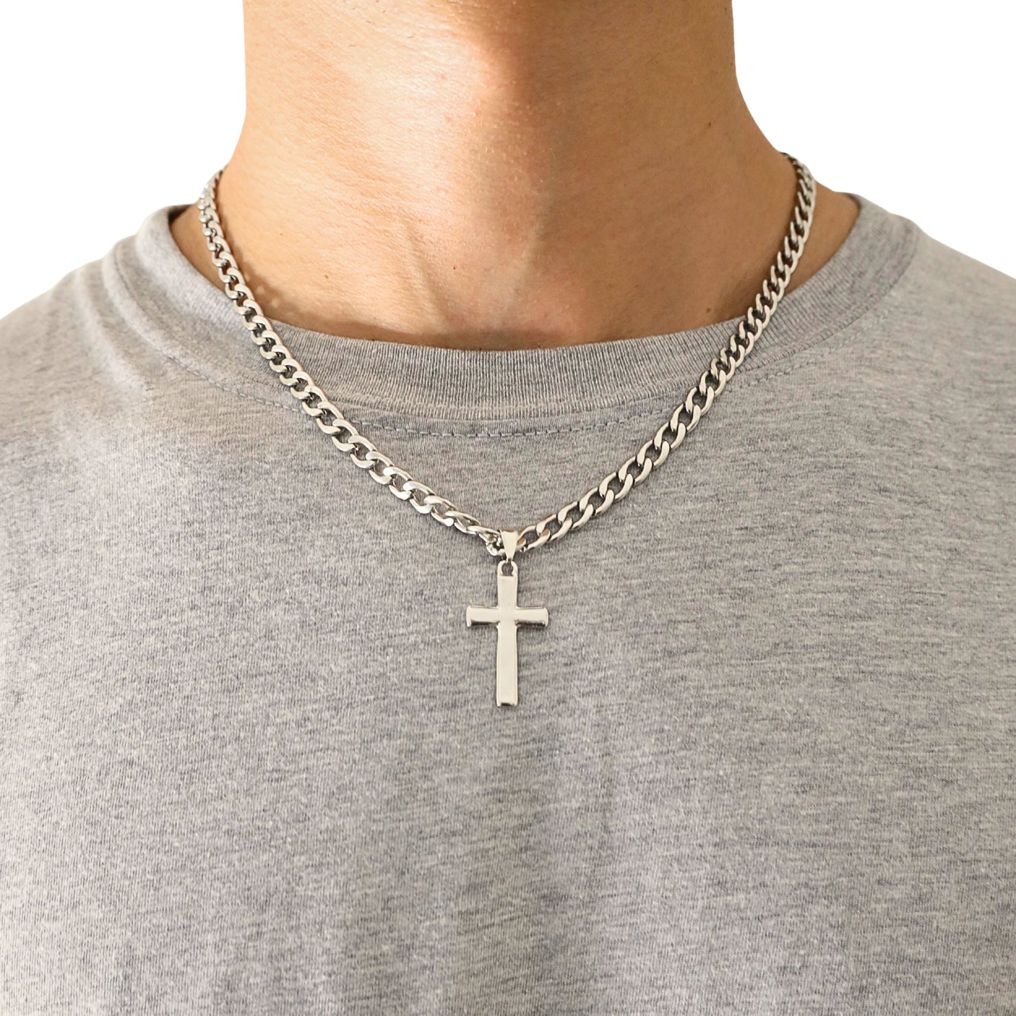 To My Son - Love Dad - Artisan Cross on Cuban Link Chain - Gift Set